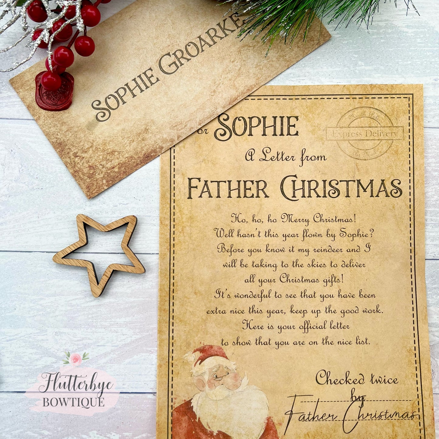 Personalised Santa Letter, Father Christmas Nice List