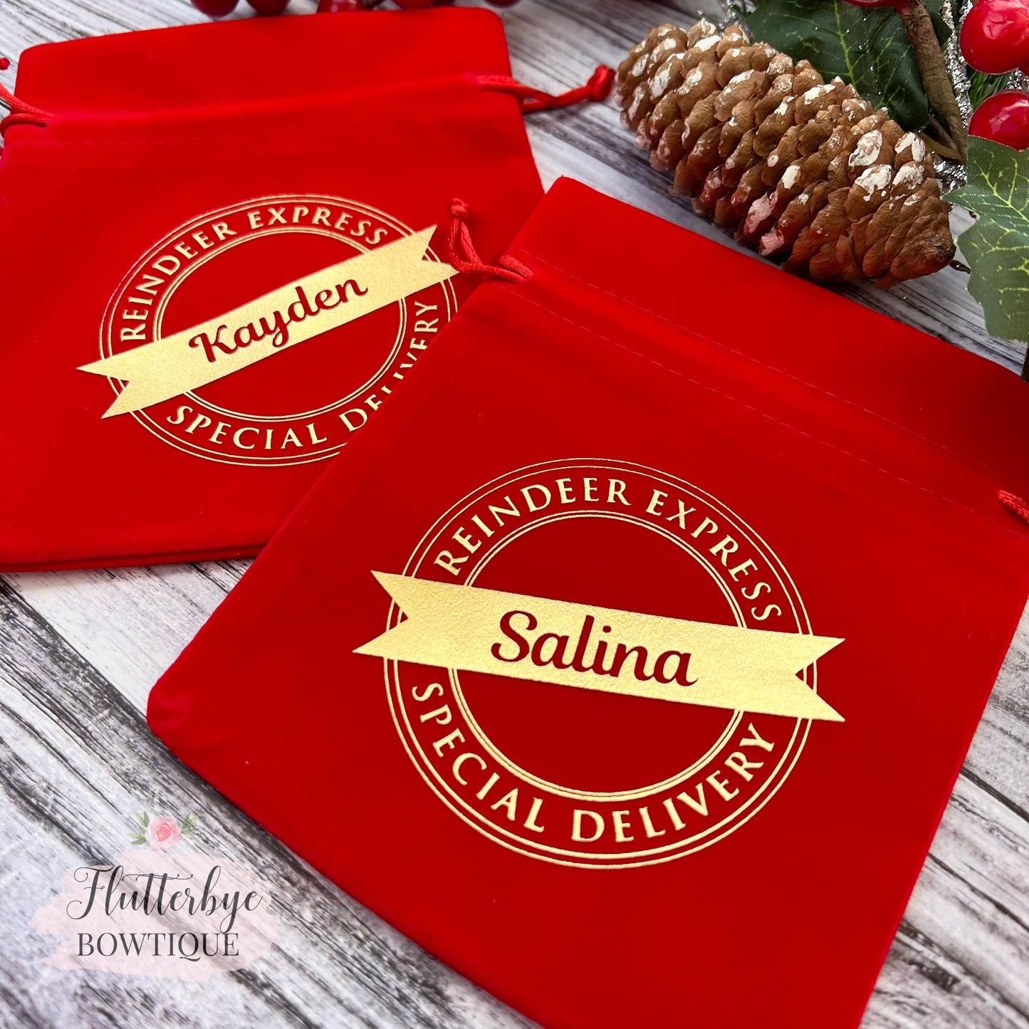 Personalised Reindeer Express Gift Bag