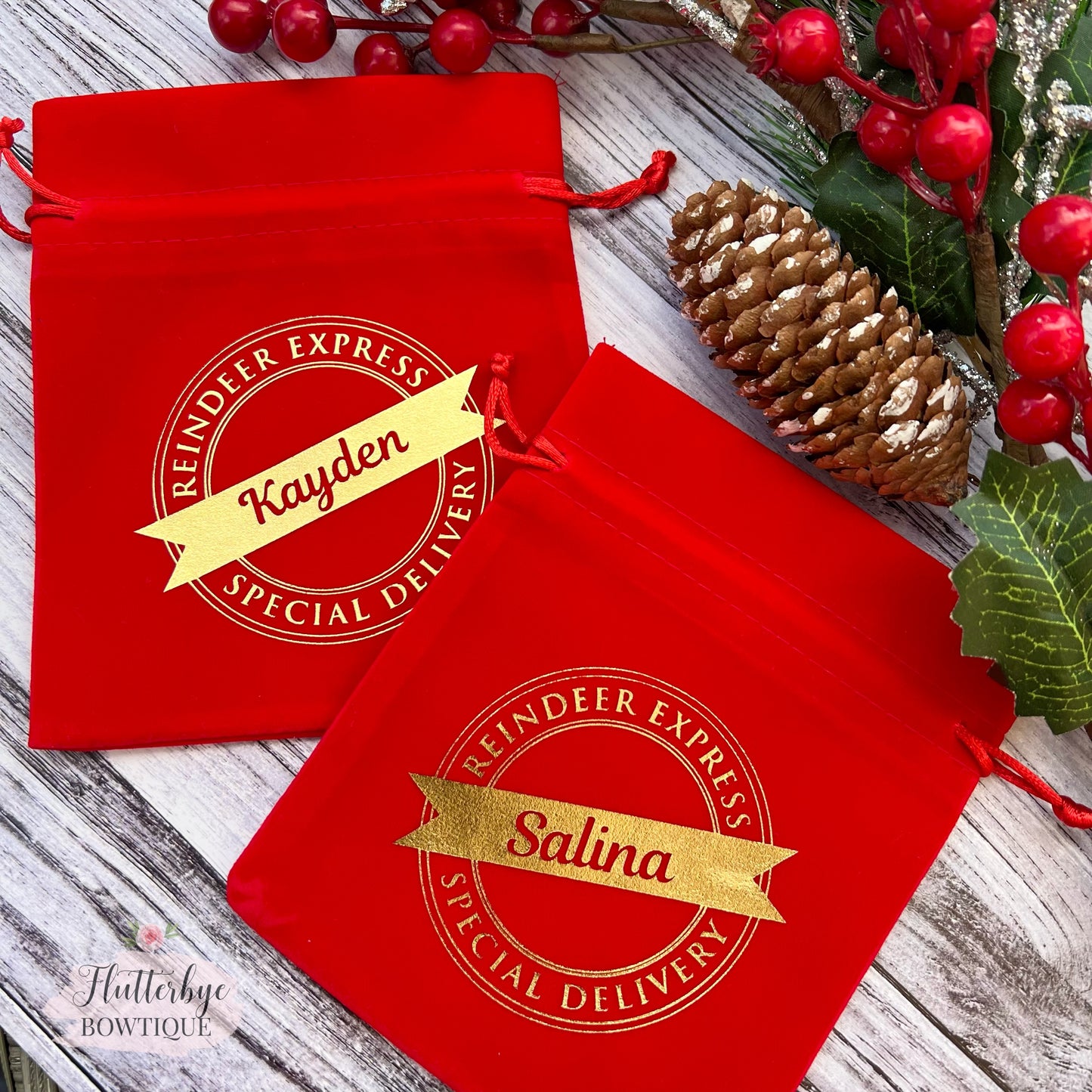 Personalised Reindeer Express Gift Bag