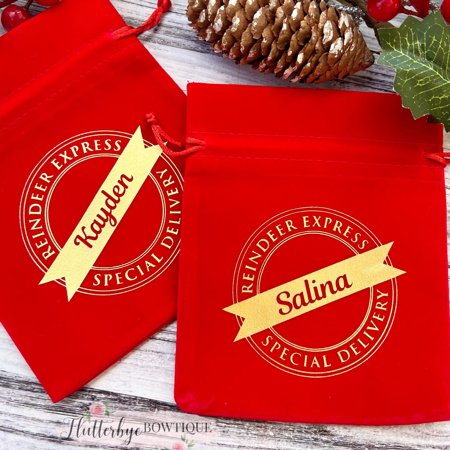 Personalised Reindeer Express Gift Bag